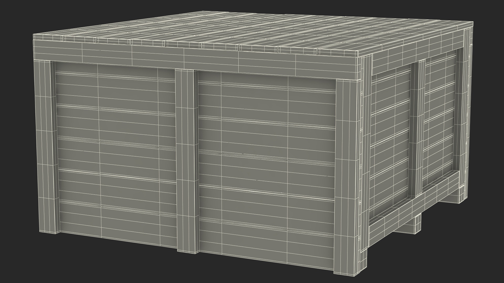 Wooden Crate Box For Shipping 3D model