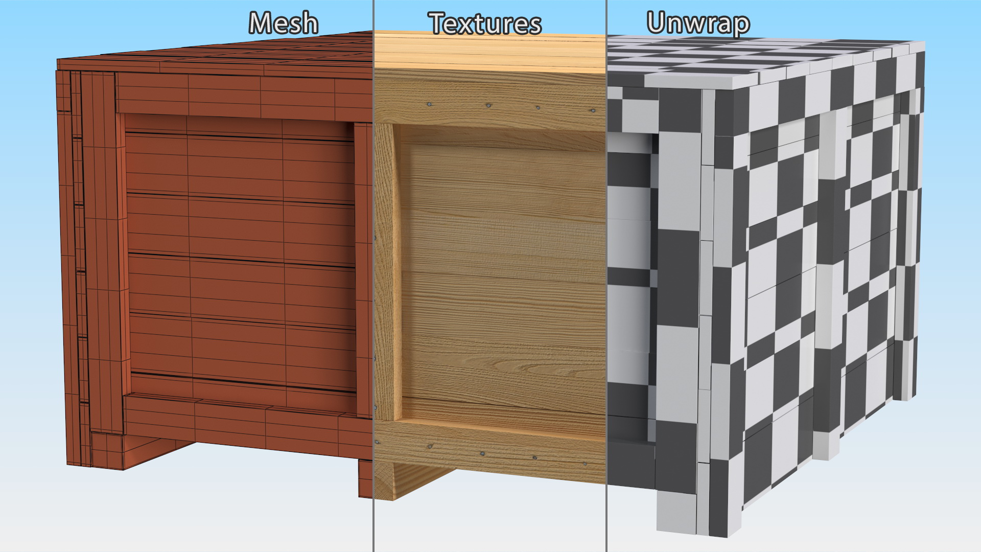 Wooden Crate Box For Shipping 3D model