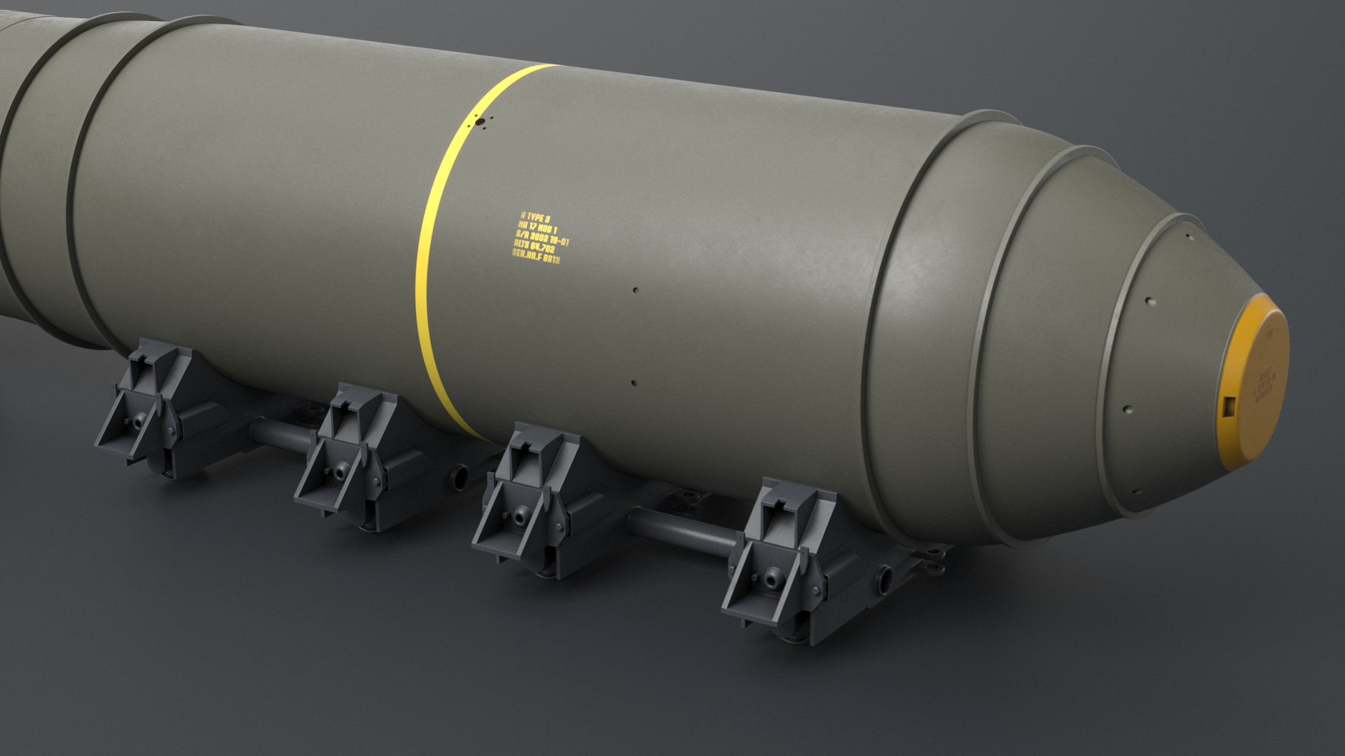 3D model MK-17 Bomb in Shipping Trolley