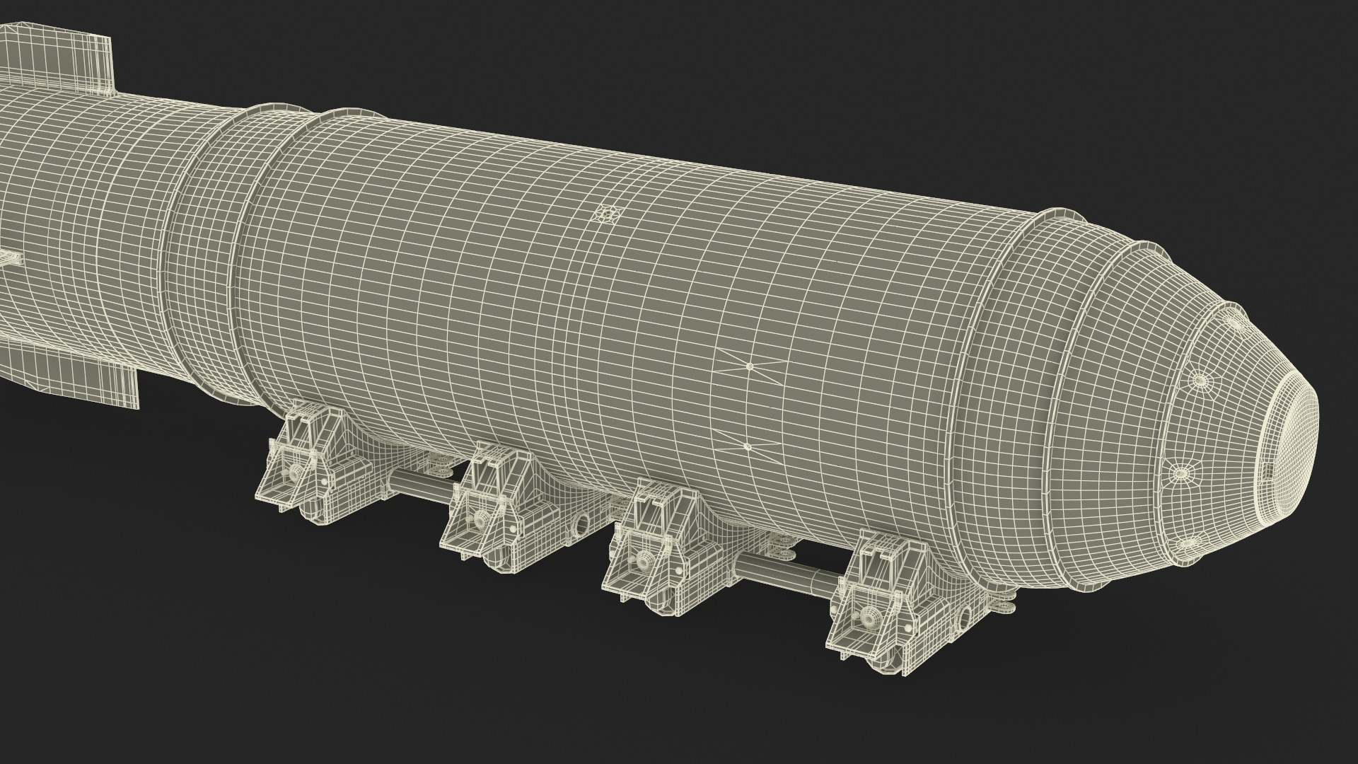 3D model MK-17 Bomb in Shipping Trolley