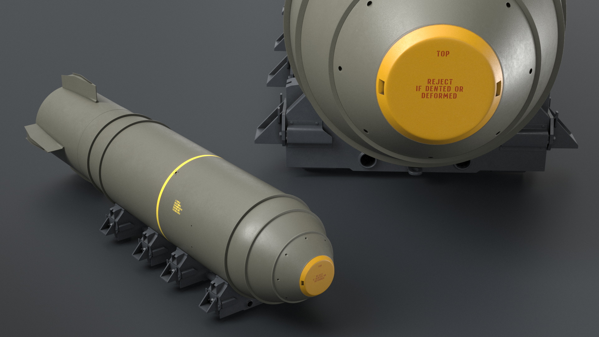 3D model MK-17 Bomb in Shipping Trolley