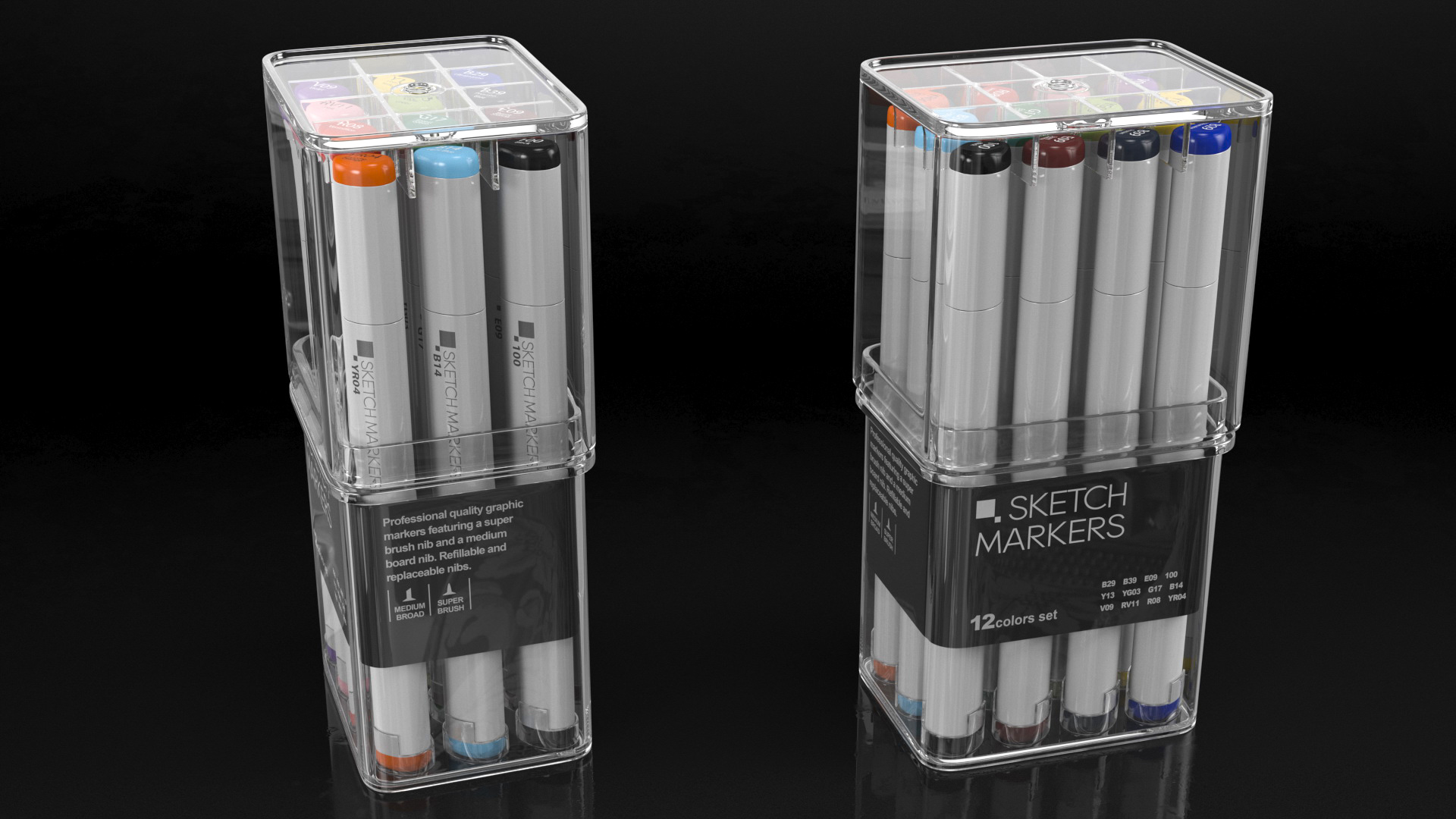 Generic Sketch Marker 12 Pack 3D model