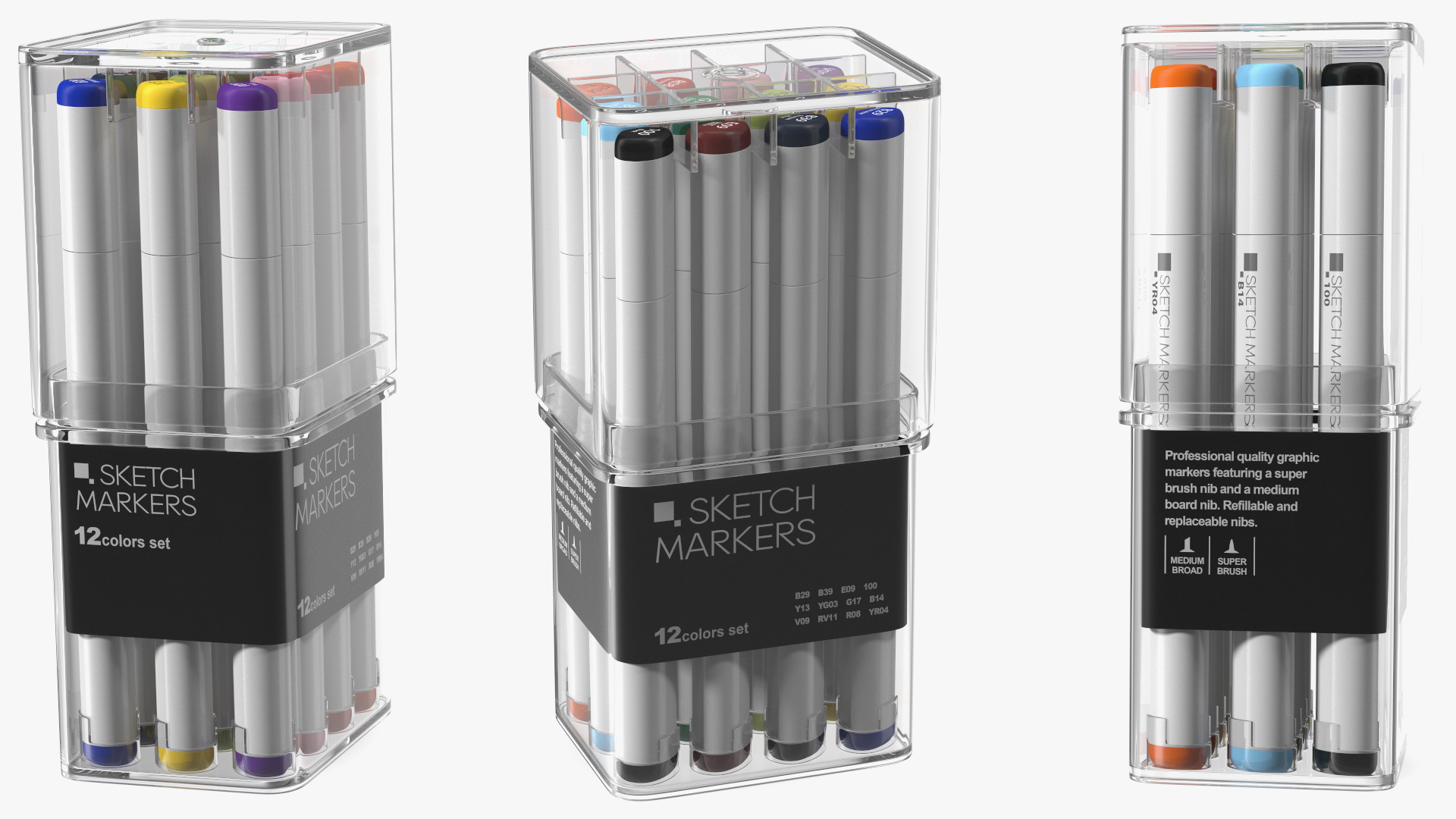 Generic Sketch Marker 12 Pack 3D model