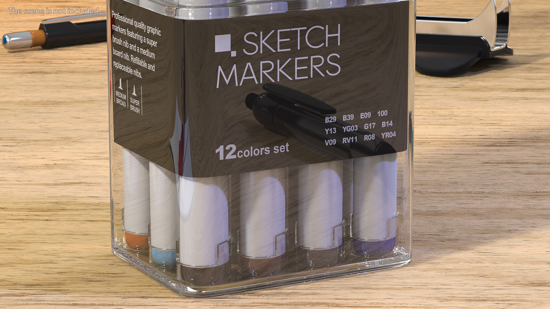 Generic Sketch Marker 12 Pack 3D model