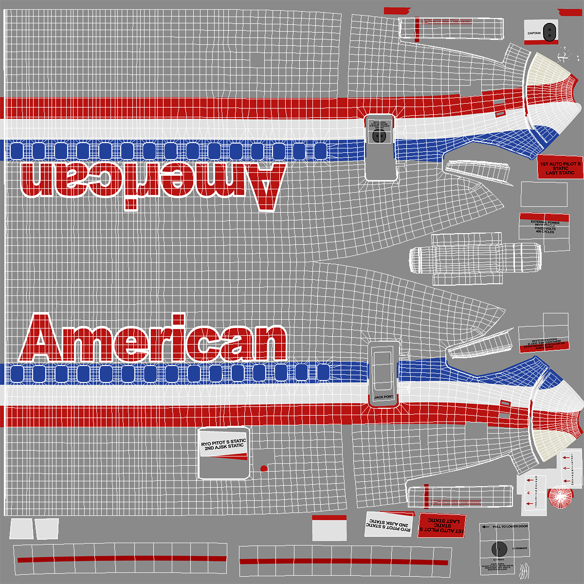 3D Boeing 737 900 with Interior American Airlines