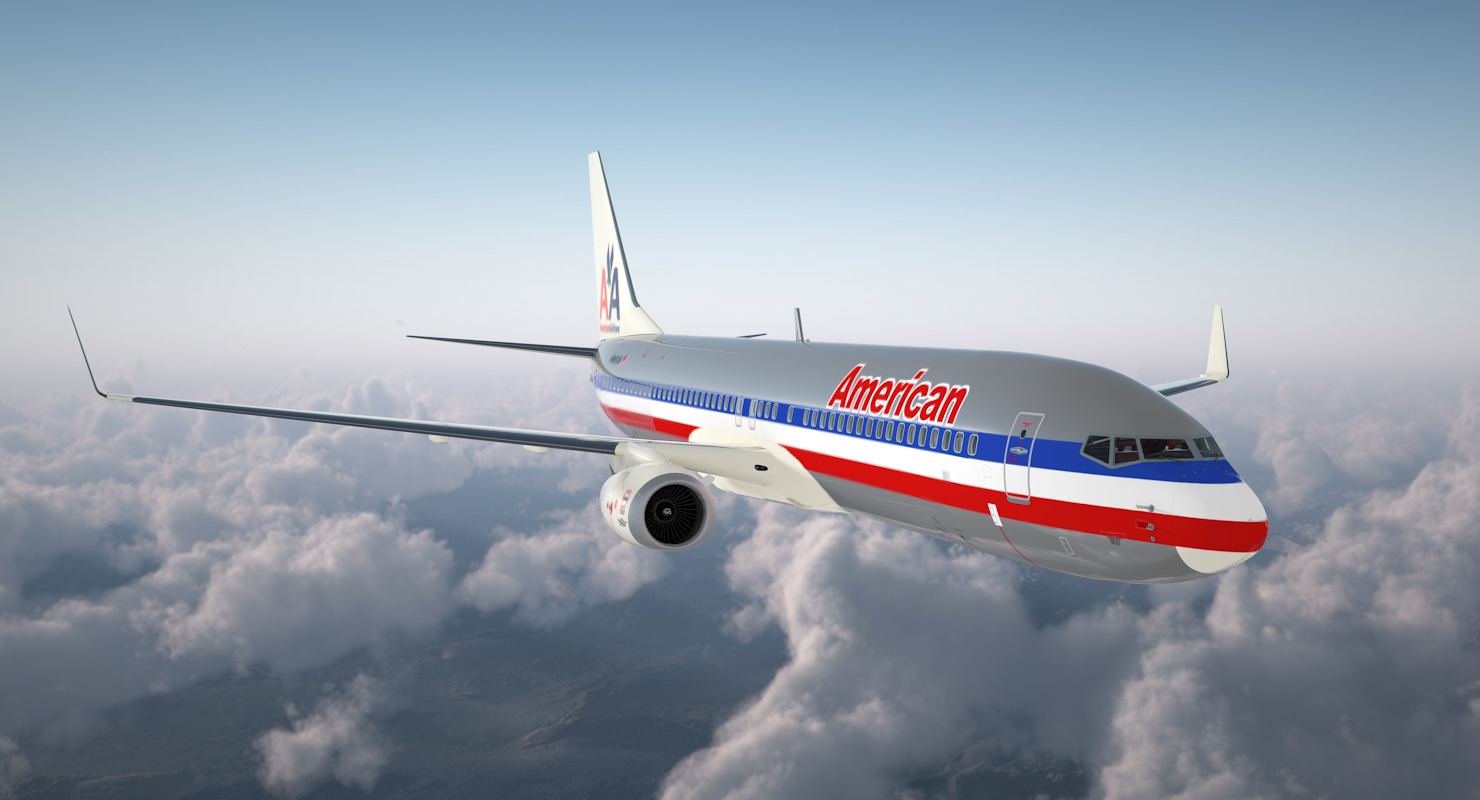 3D Boeing 737 900 with Interior American Airlines