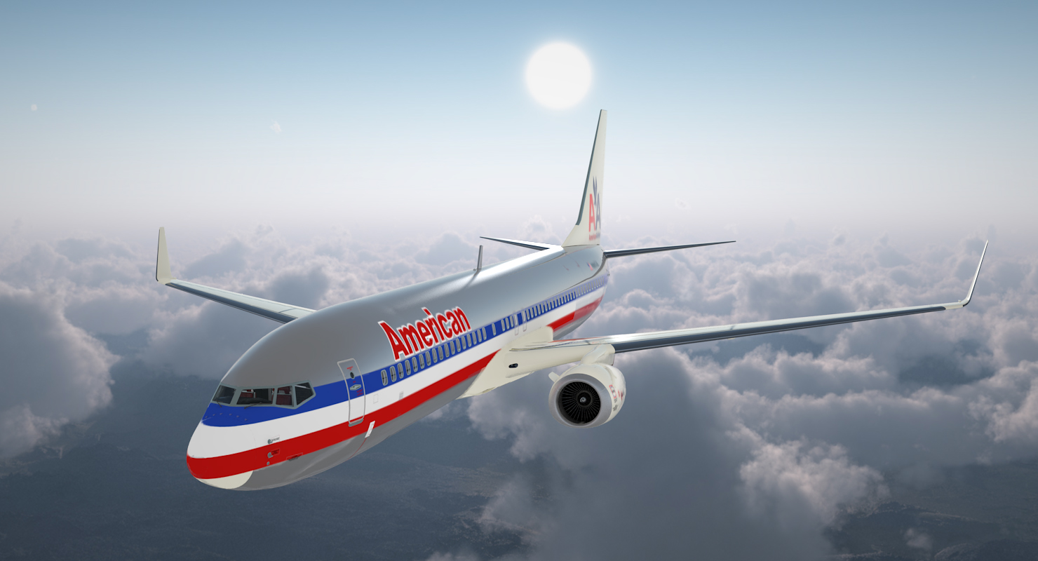 3D Boeing 737 900 with Interior American Airlines