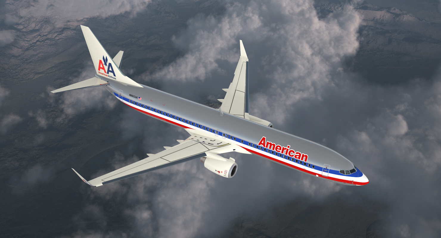 3D Boeing 737 900 with Interior American Airlines