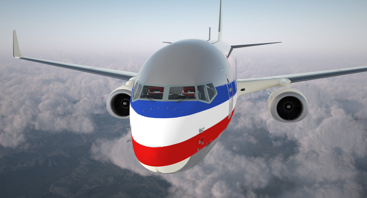 3D Boeing 737 900 with Interior American Airlines