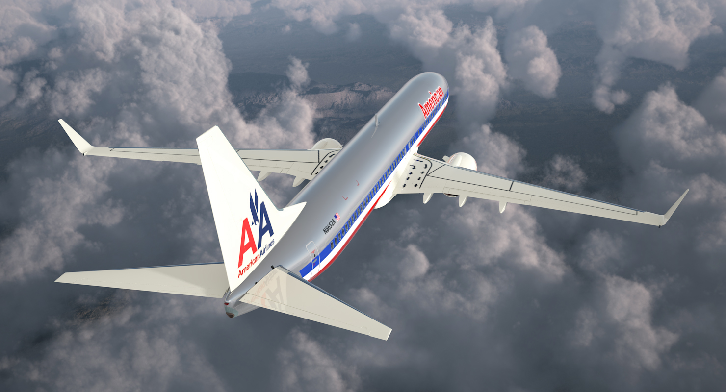 3D Boeing 737 900 with Interior American Airlines