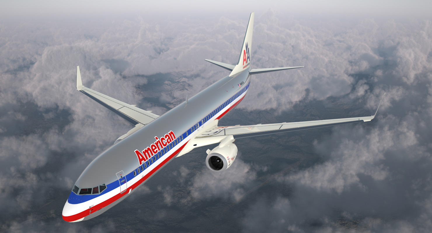 3D Boeing 737 900 with Interior American Airlines
