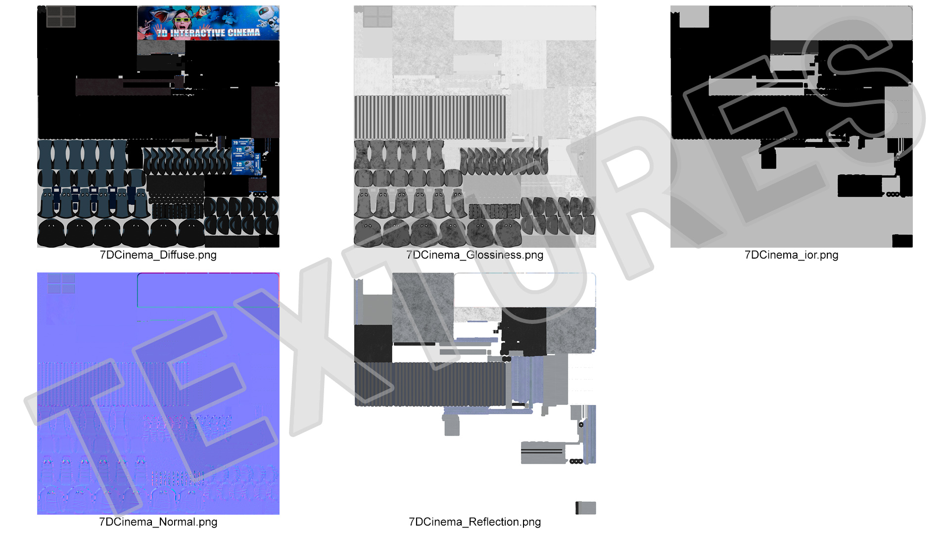 3D model Virtual Reality Game Machine 7D Cinema Rigged