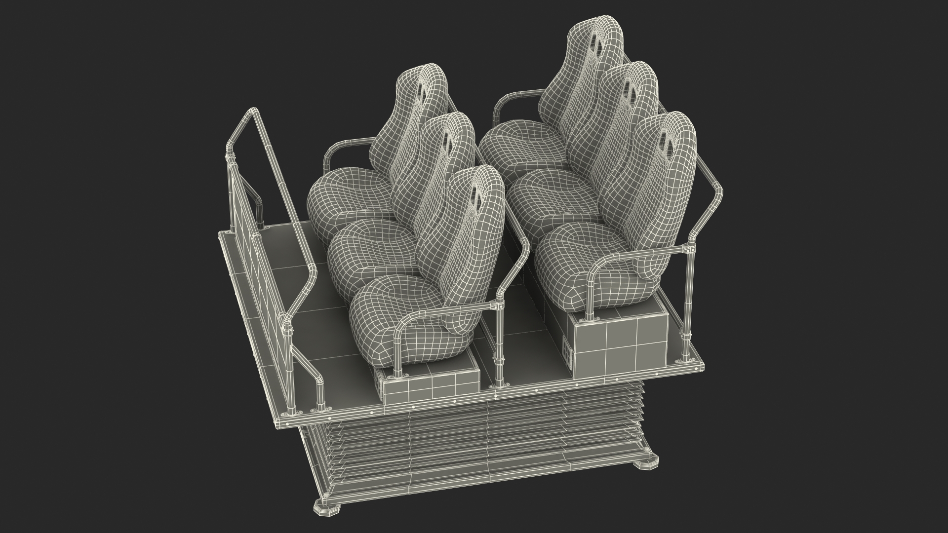 3D model Virtual Reality Game Machine 7D Cinema Rigged