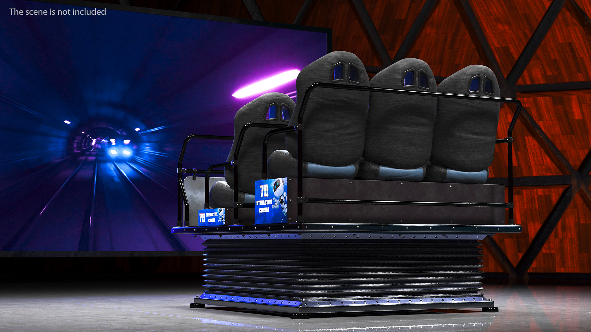 3D model Virtual Reality Game Machine 7D Cinema Rigged