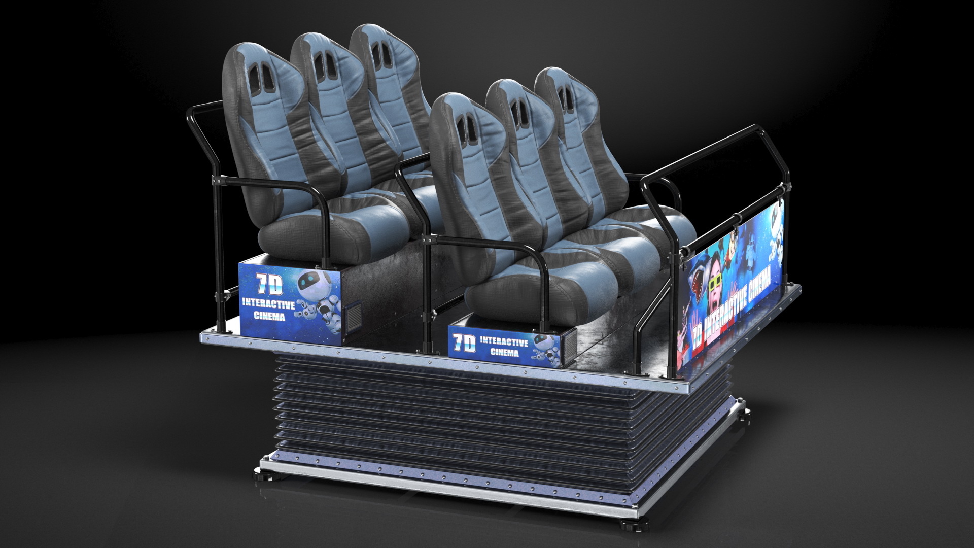 3D model Virtual Reality Game Machine 7D Cinema Rigged