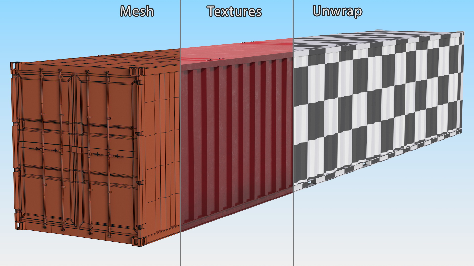 Standard Shipping Cargo Container 48 Ft 3D model
