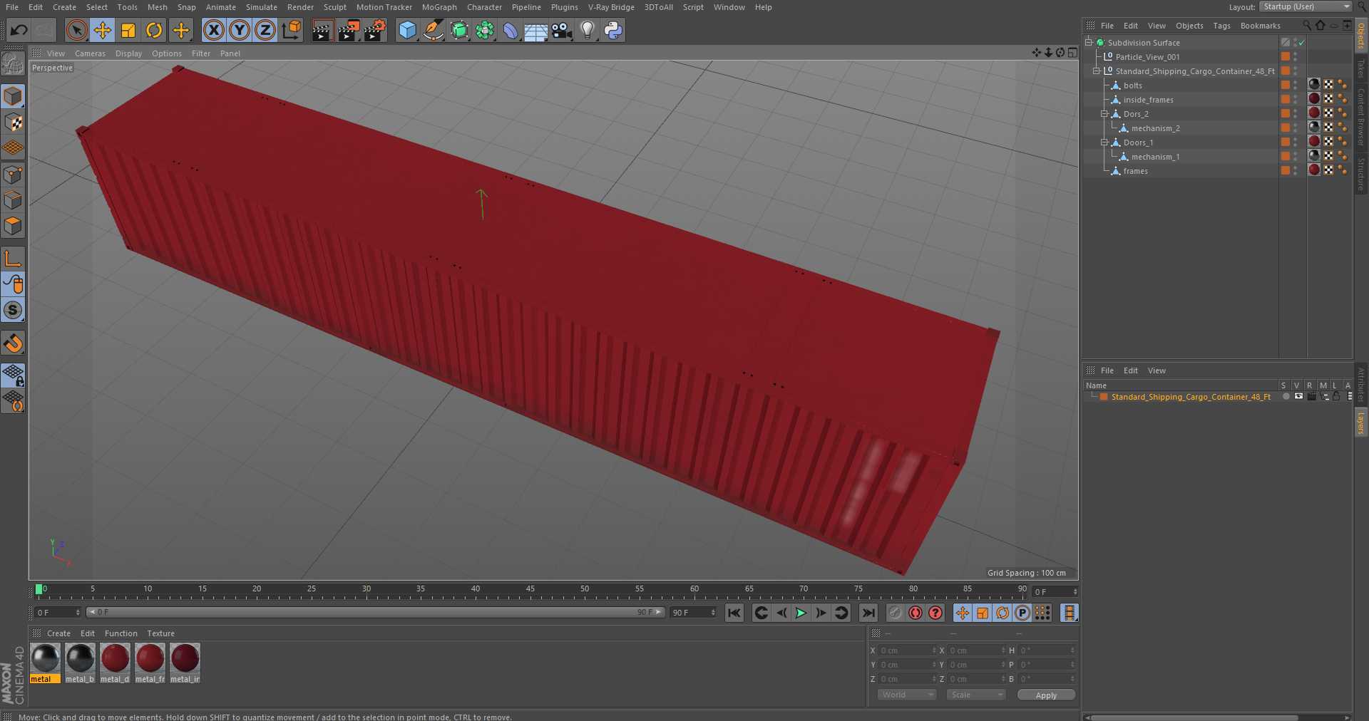Standard Shipping Cargo Container 48 Ft 3D model