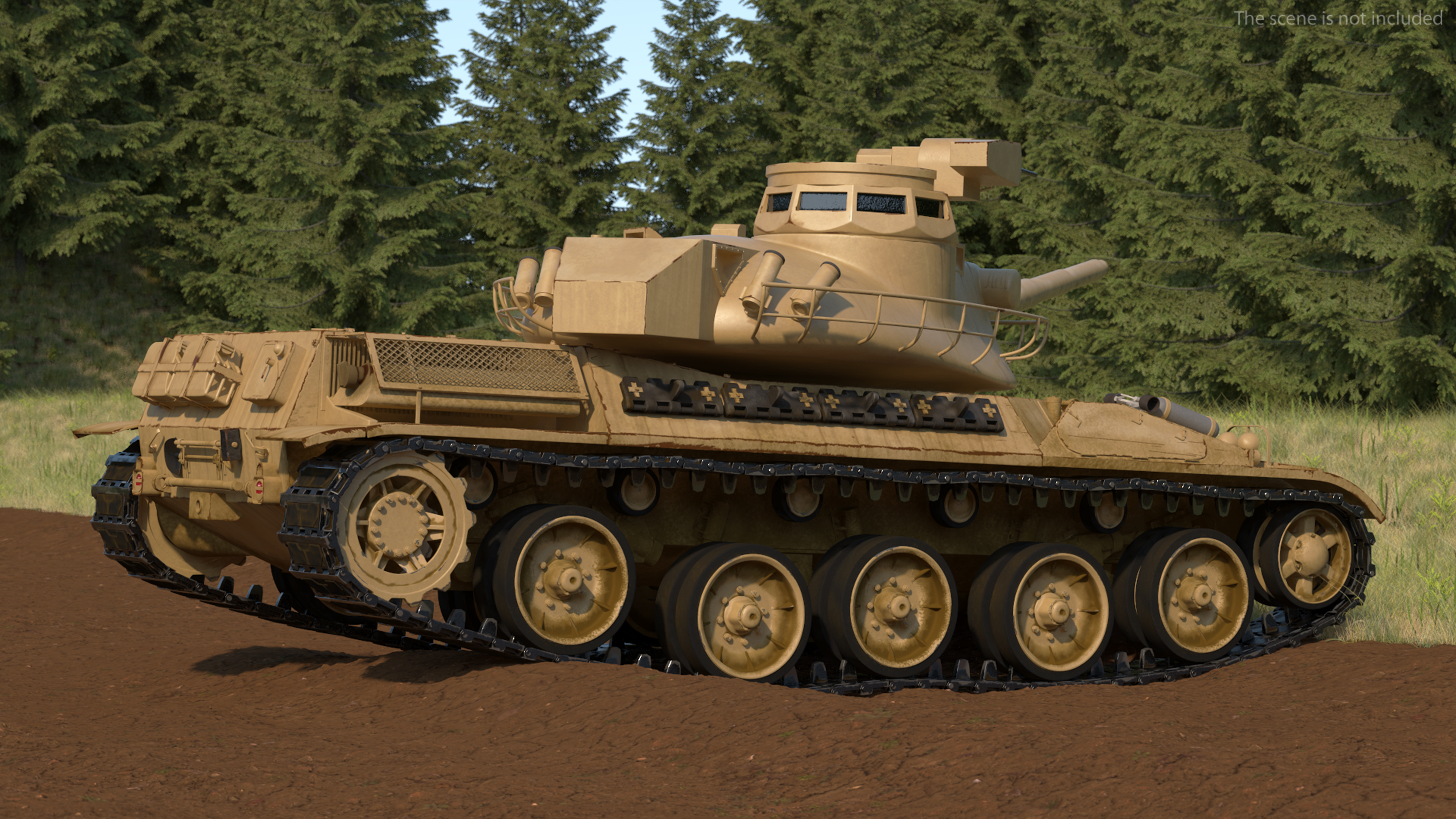 Amx-30 French Army Main Battle Tank Rigged 3D