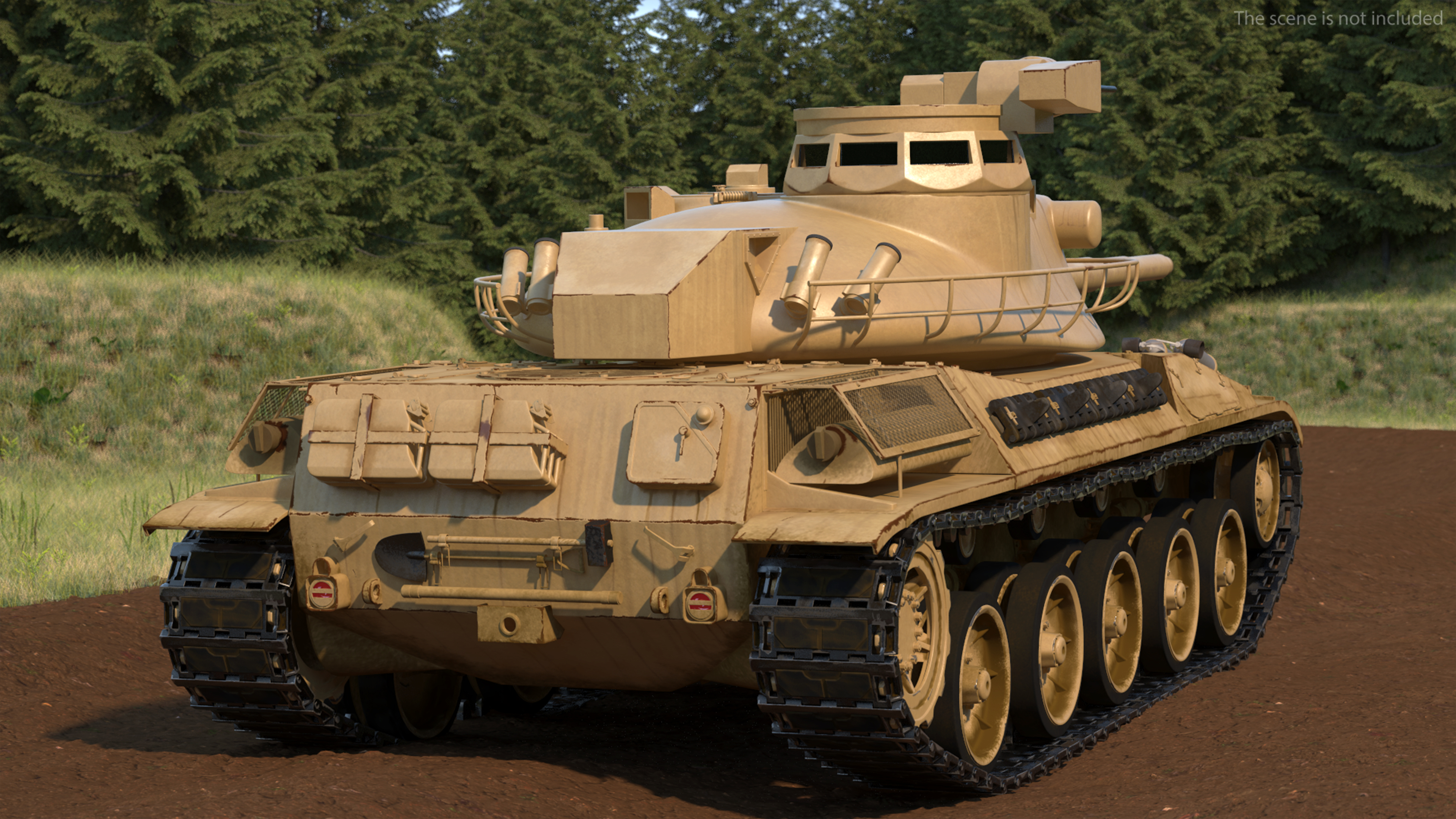 Amx-30 French Army Main Battle Tank Rigged 3D