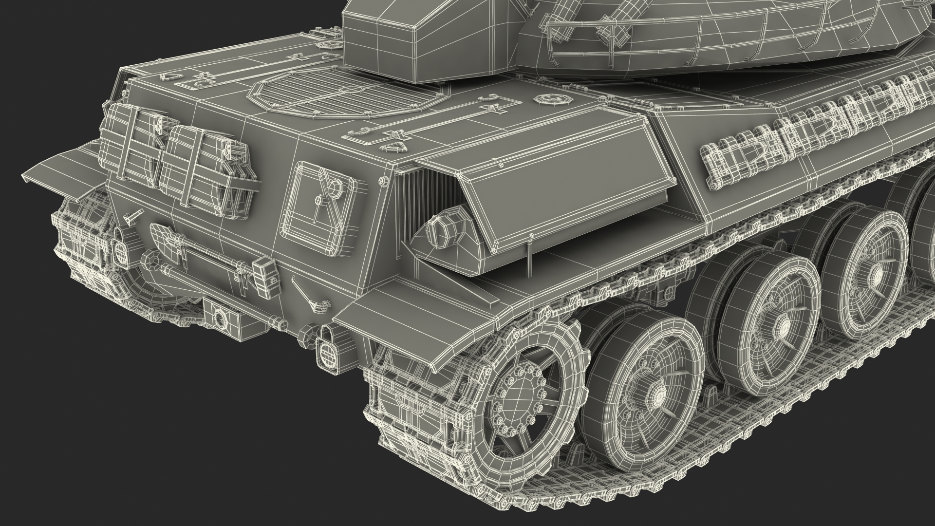 Amx-30 French Army Main Battle Tank Rigged 3D