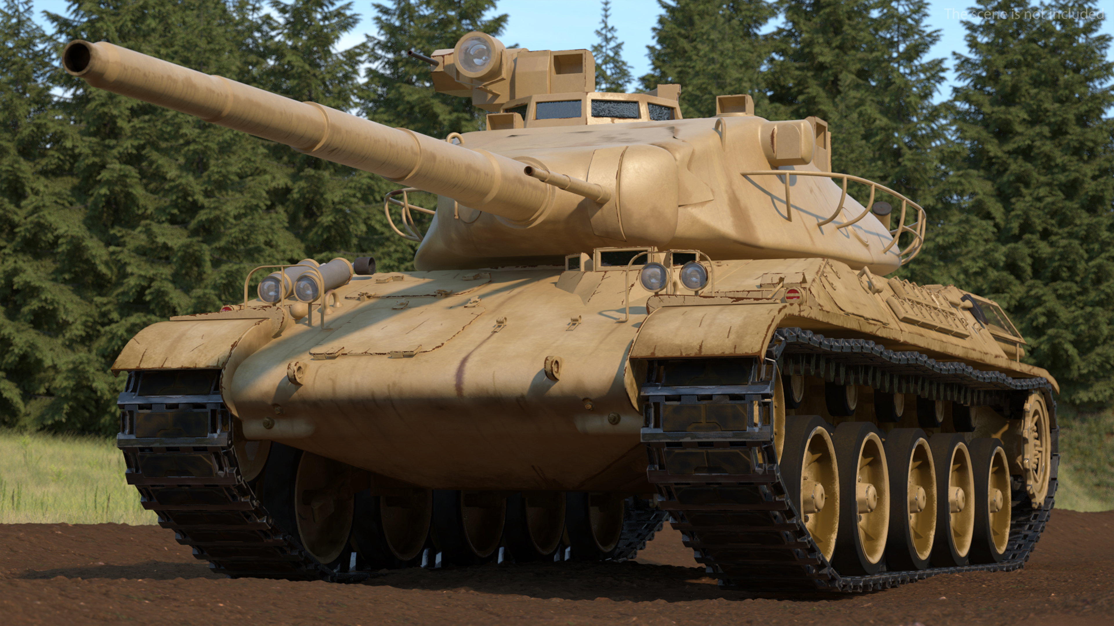 Amx-30 French Army Main Battle Tank Rigged 3D
