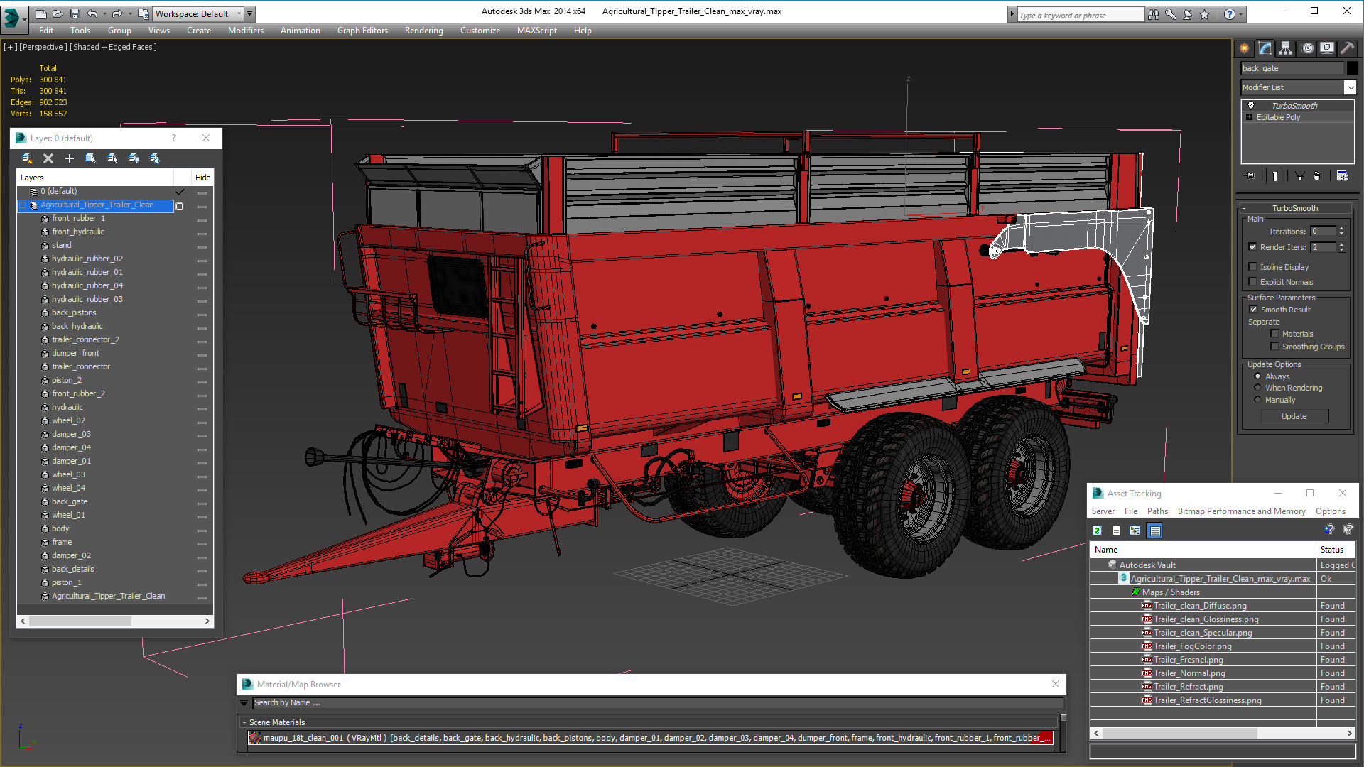 3D Agricultural Tipper Trailer Clean model