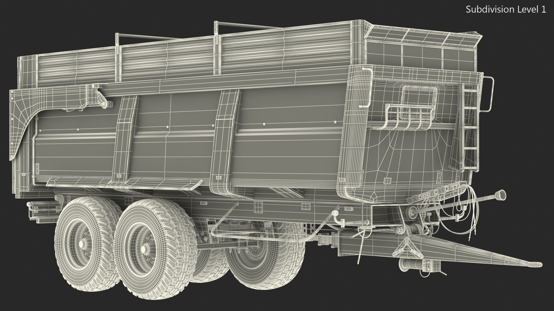 3D Agricultural Tipper Trailer Clean model