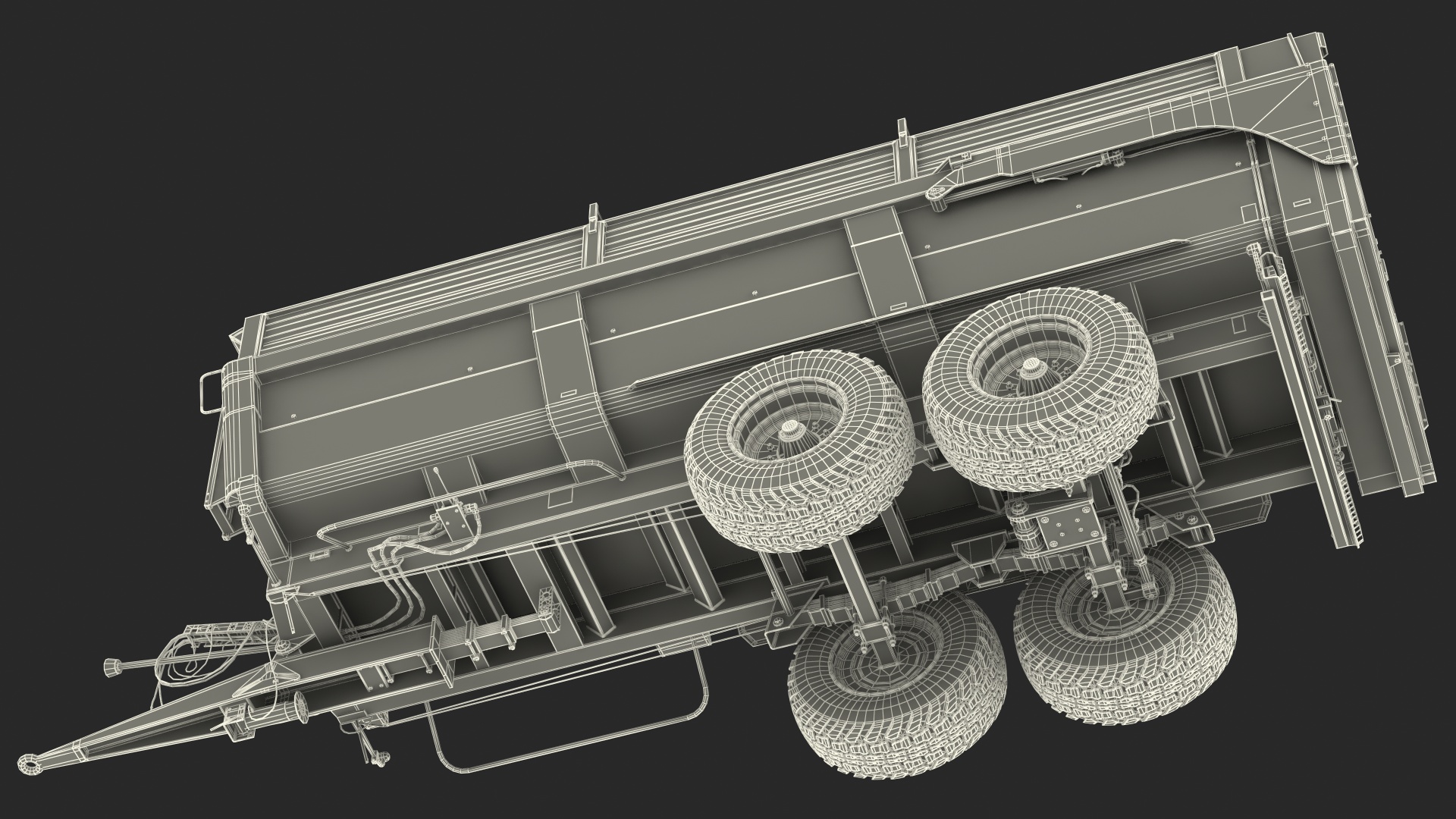 3D Agricultural Tipper Trailer Clean model