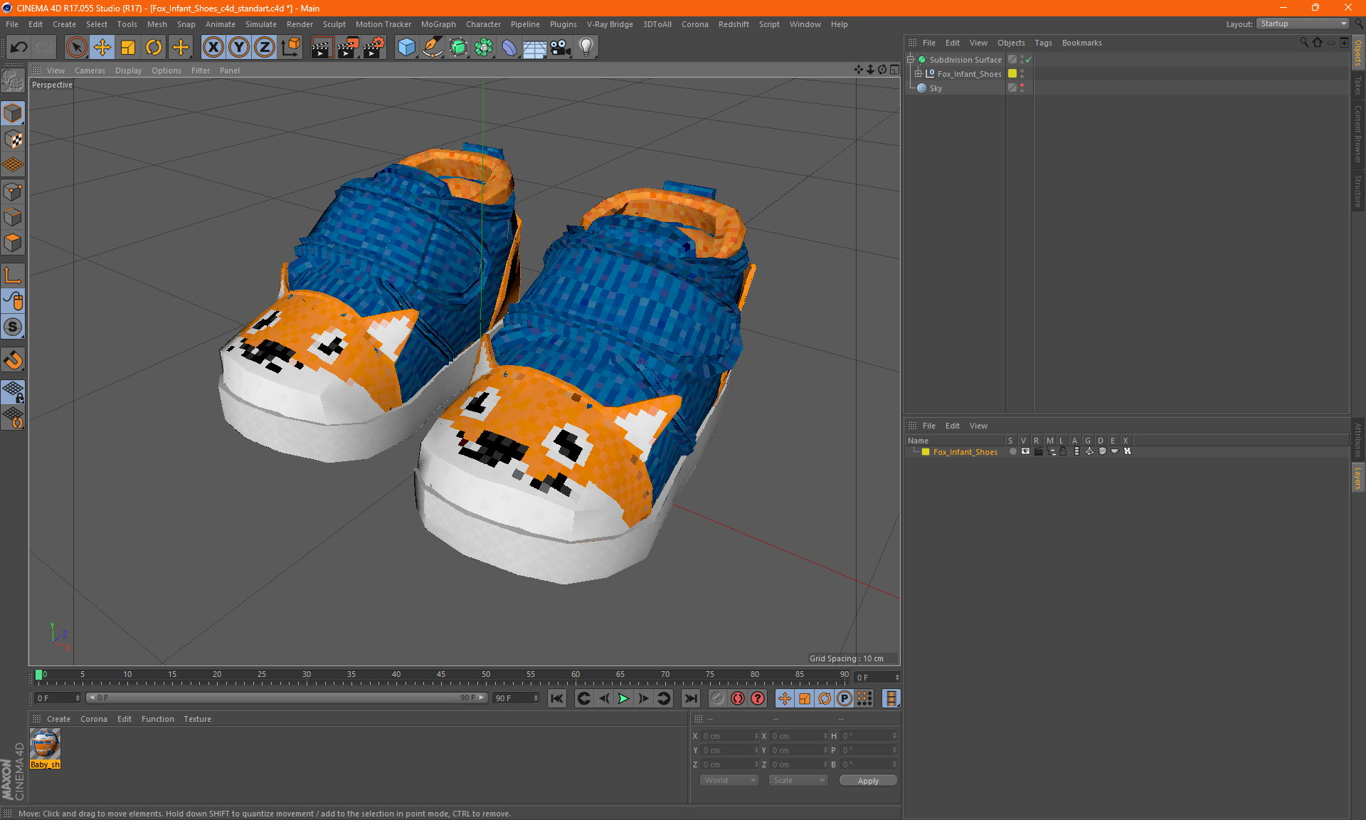 3D Fox Infant Shoes