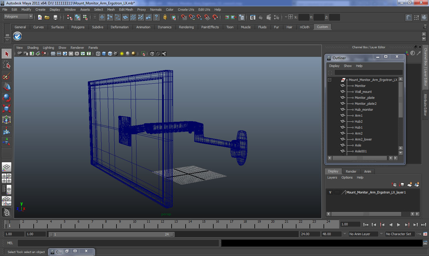 Mount Monitor Arm Ergotron LX 3D model