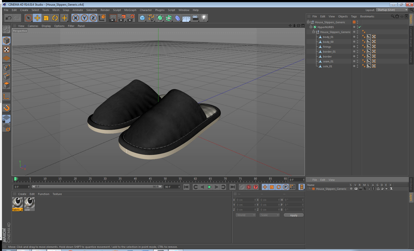 House Slippers Generic 3D
