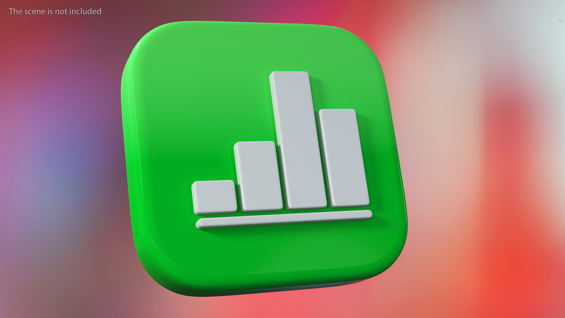 3D iPhone iOS Numbers Icon model