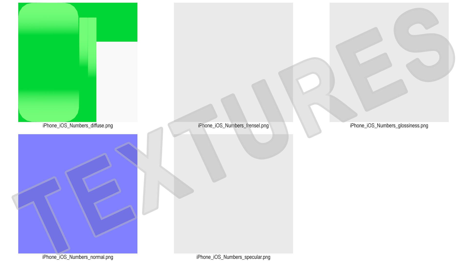 3D iPhone iOS Numbers Icon model