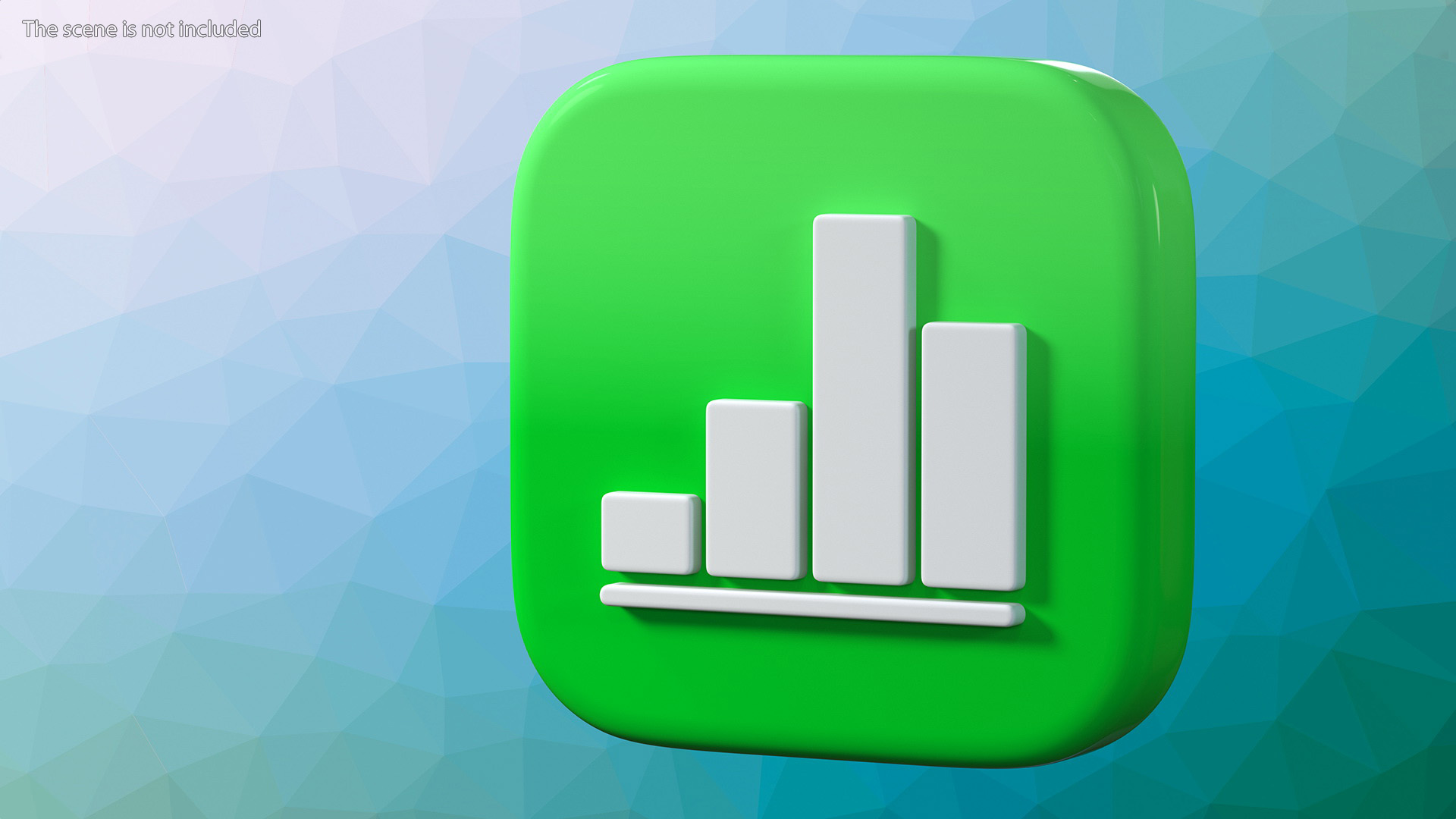 3D iPhone iOS Numbers Icon model