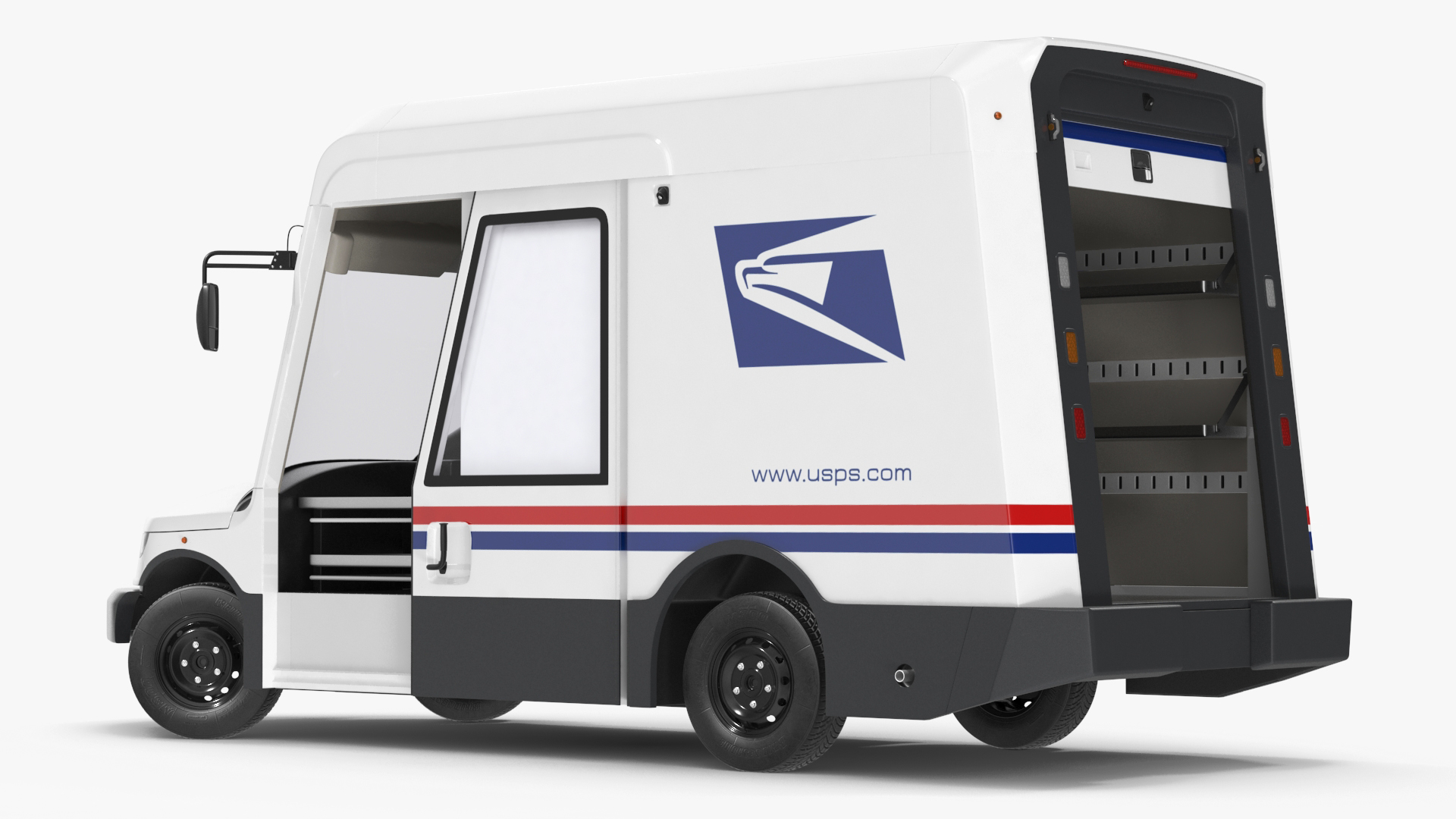 3D US Mail Truck Next Generation Rigged