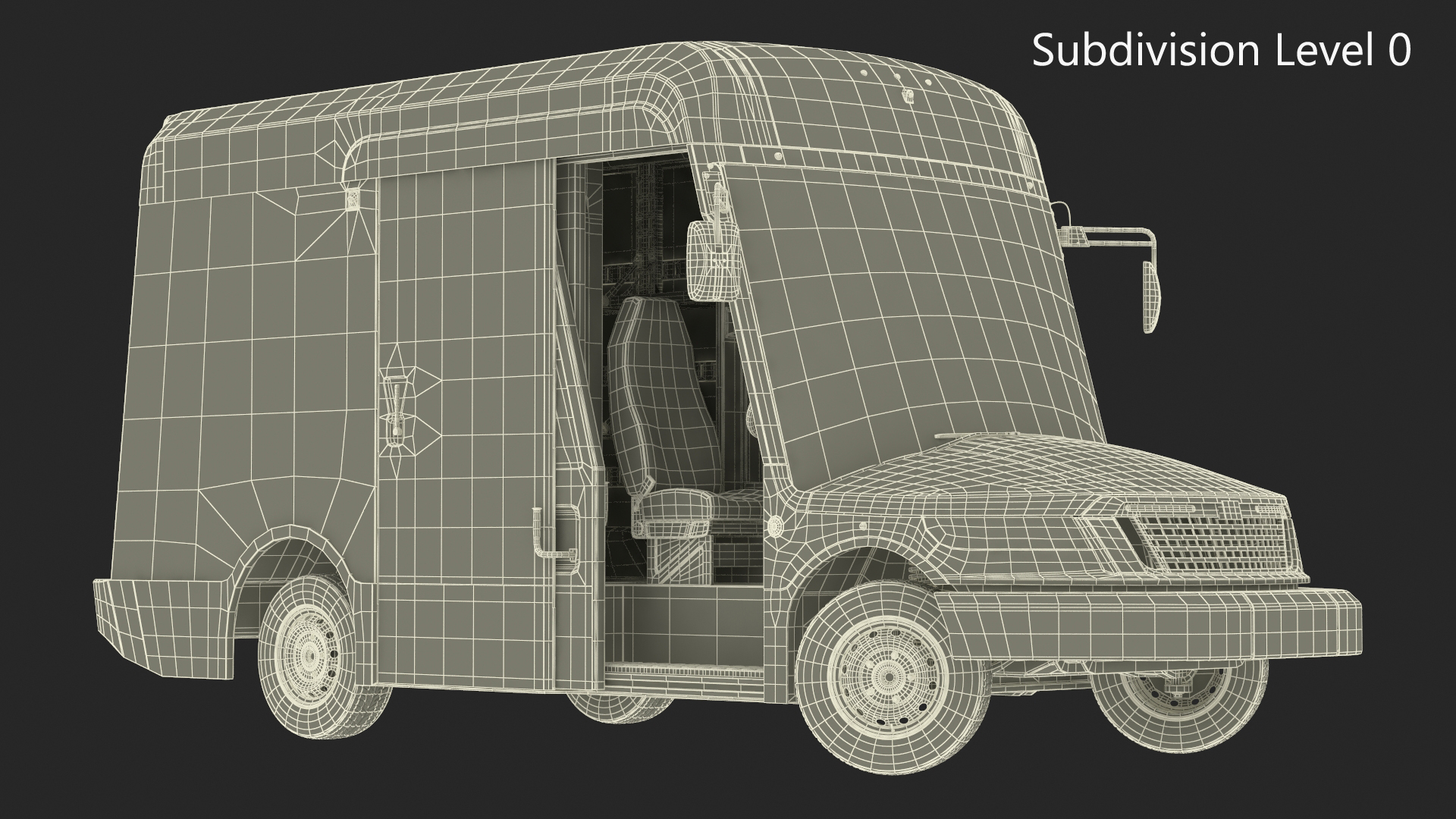 3D US Mail Truck Next Generation Rigged