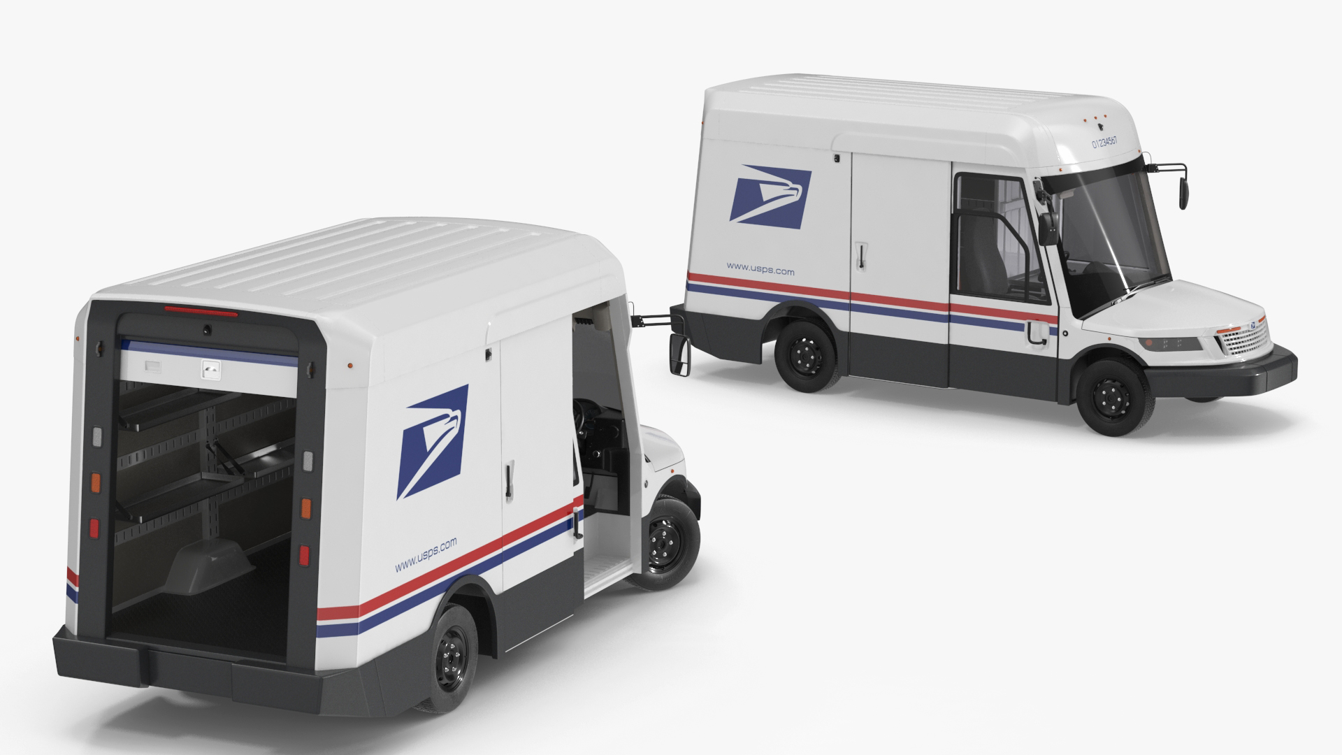 3D US Mail Truck Next Generation Rigged