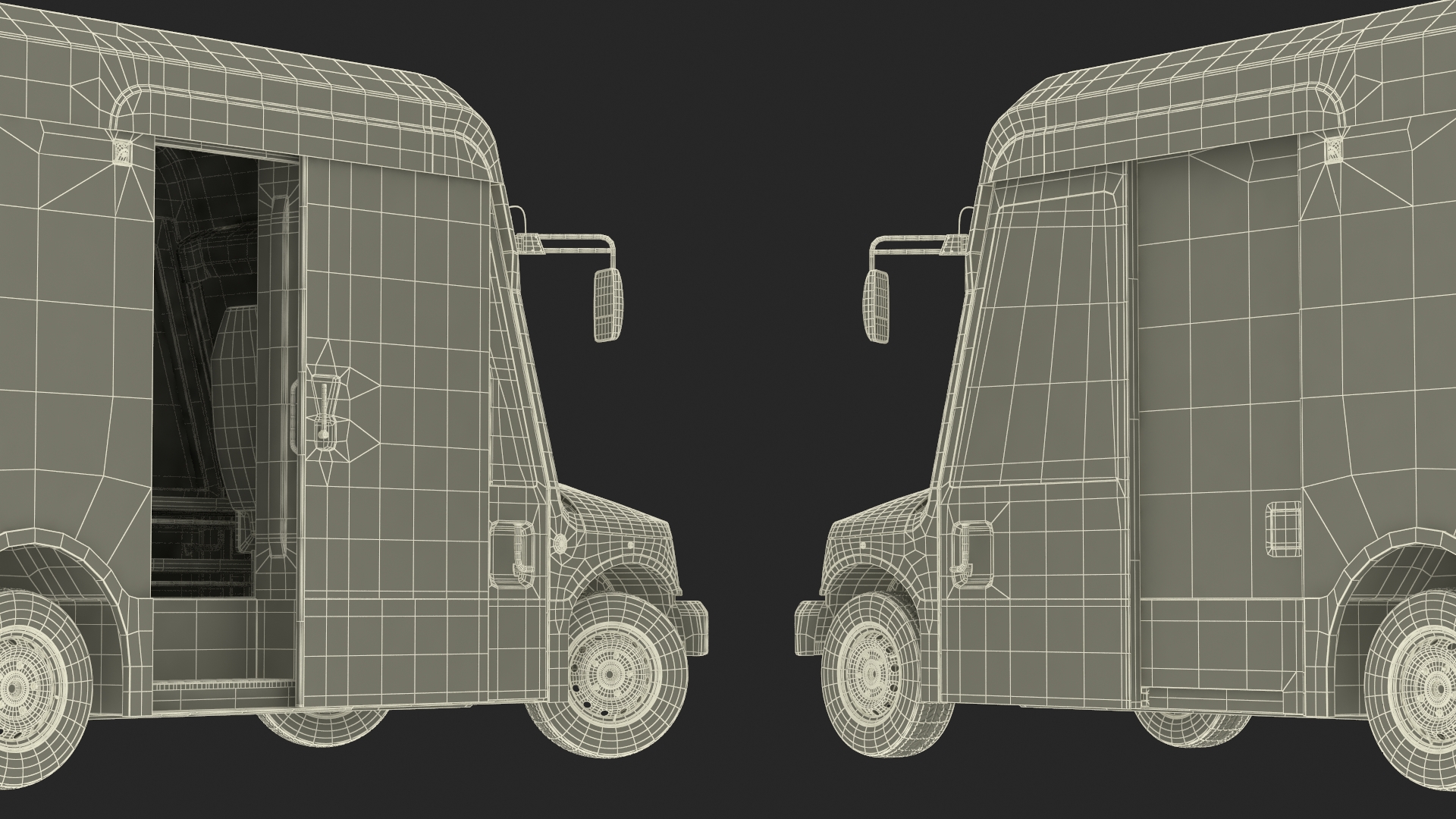 3D US Mail Truck Next Generation Rigged