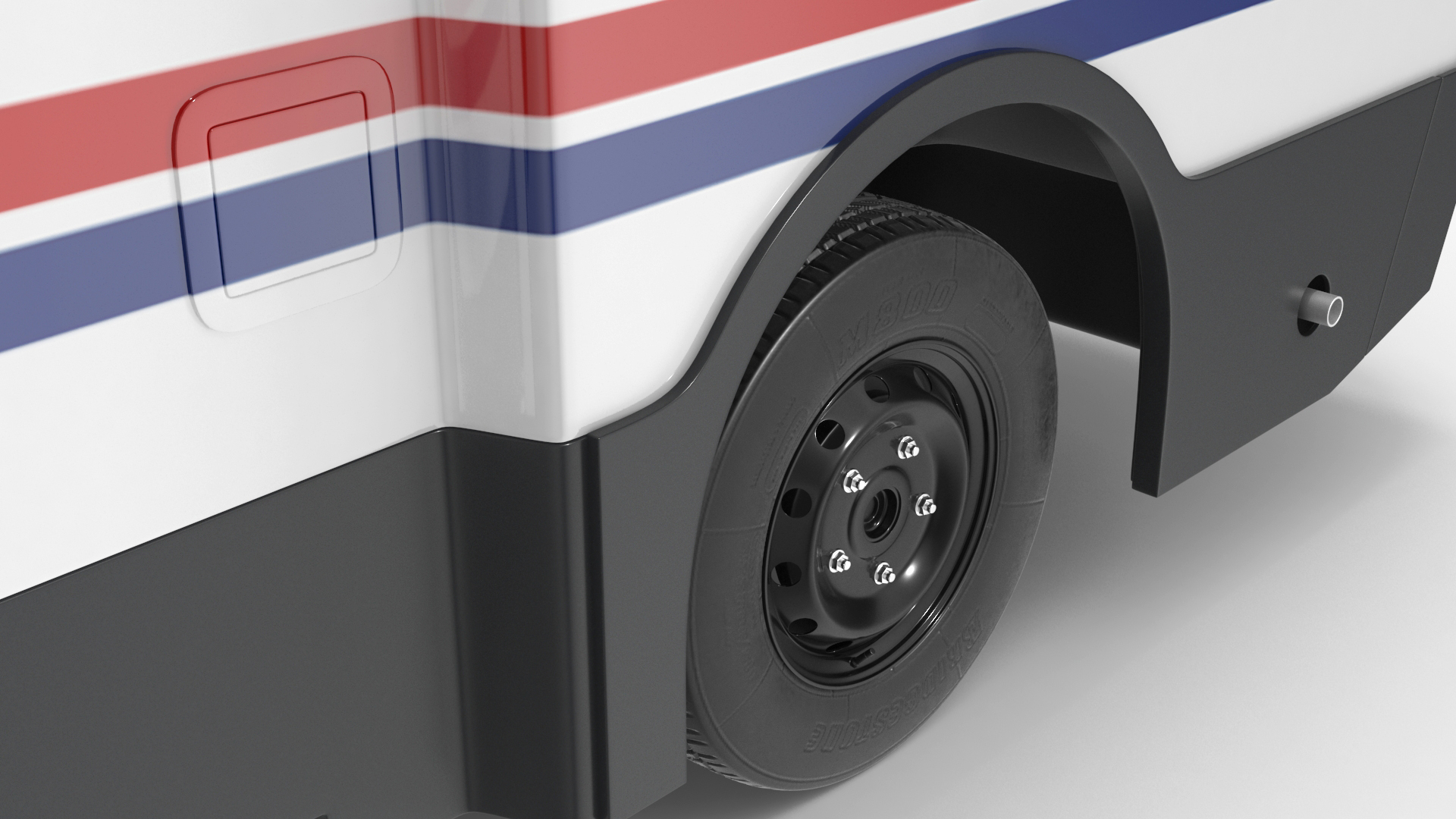 3D US Mail Truck Next Generation Rigged