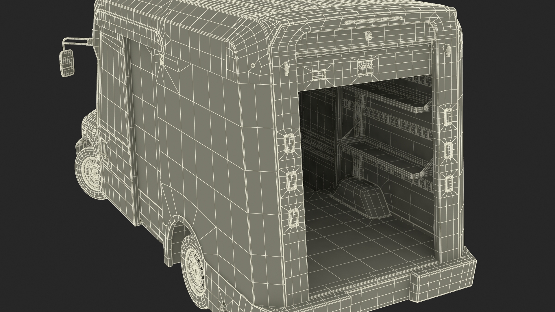 3D US Mail Truck Next Generation Rigged