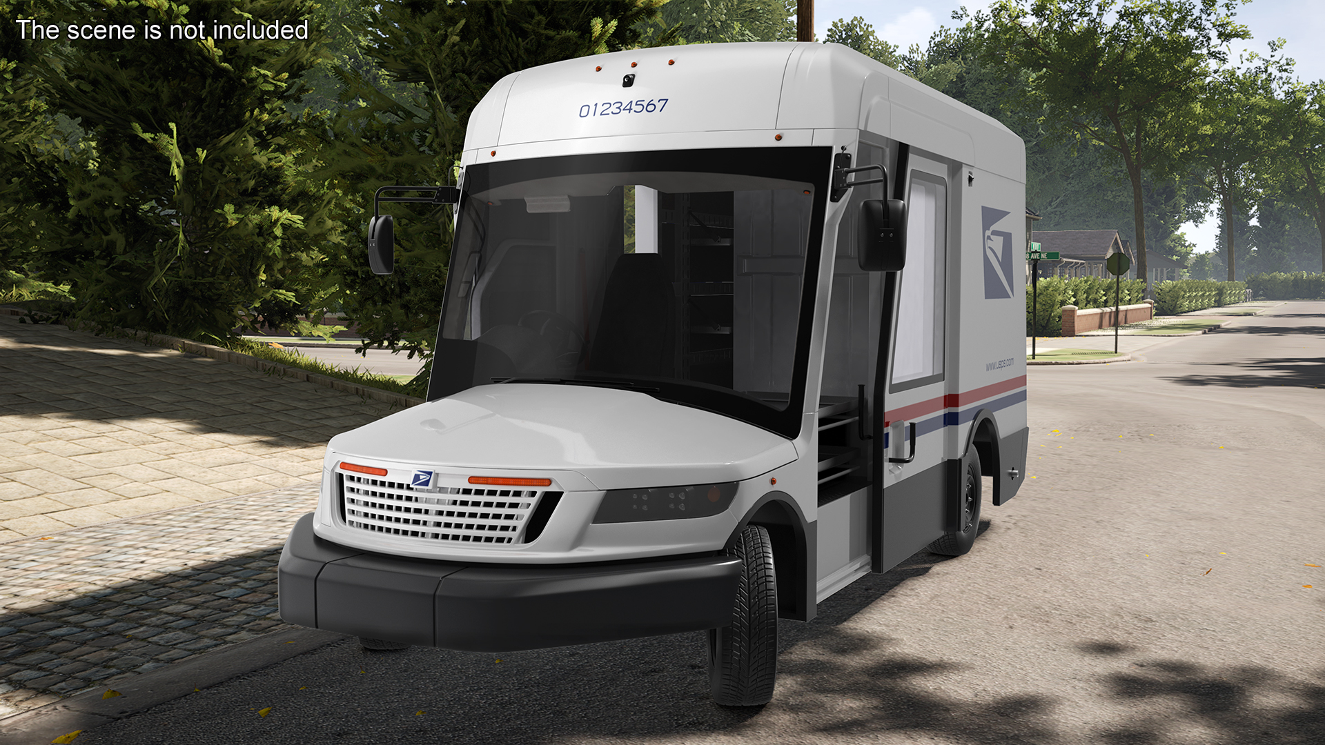 3D US Mail Truck Next Generation Rigged