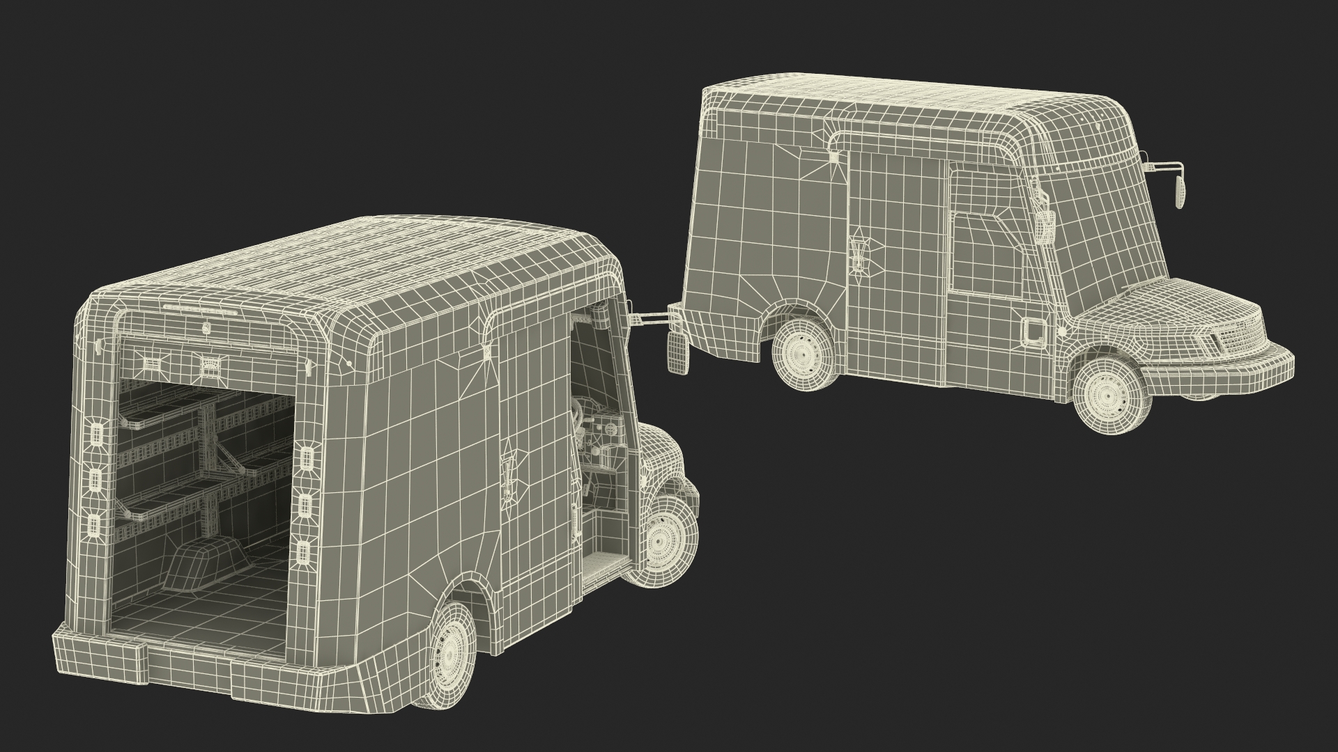 3D US Mail Truck Next Generation Rigged