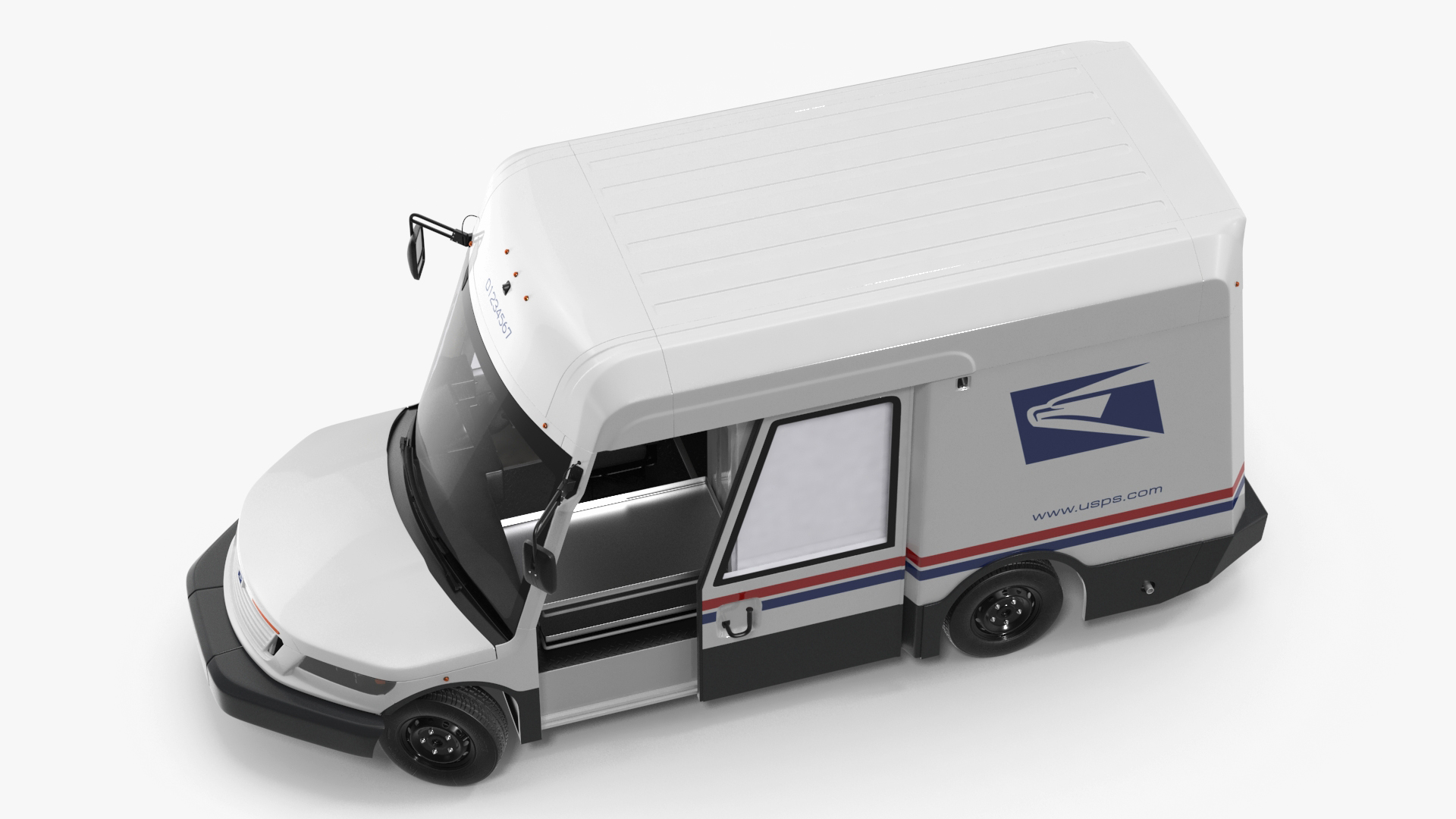 3D US Mail Truck Next Generation Rigged
