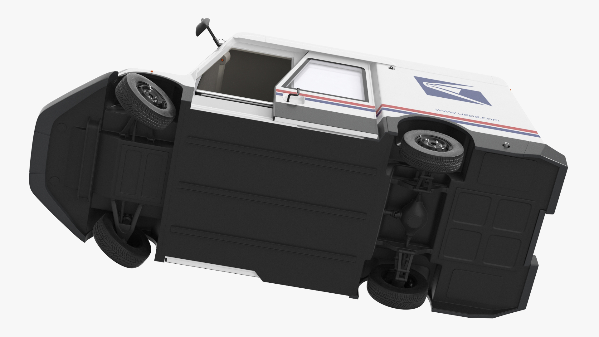 3D US Mail Truck Next Generation Rigged