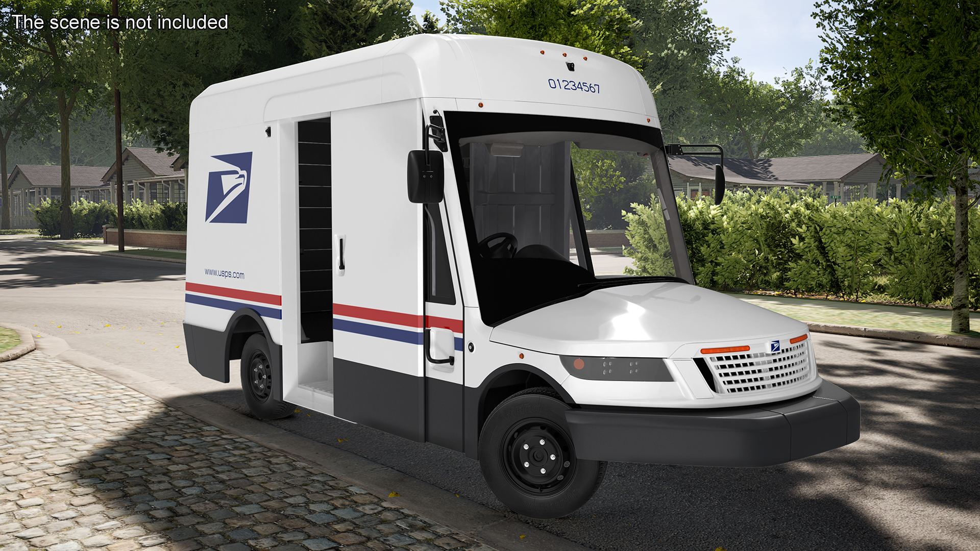 3D US Mail Truck Next Generation Rigged