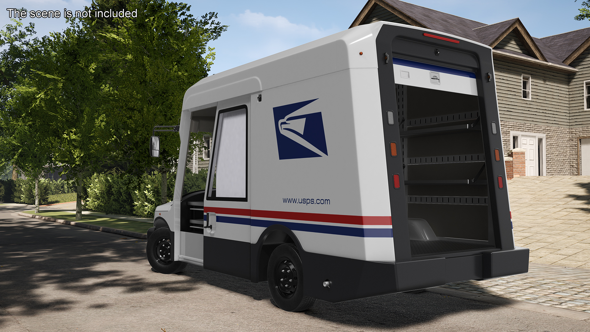 3D US Mail Truck Next Generation Rigged