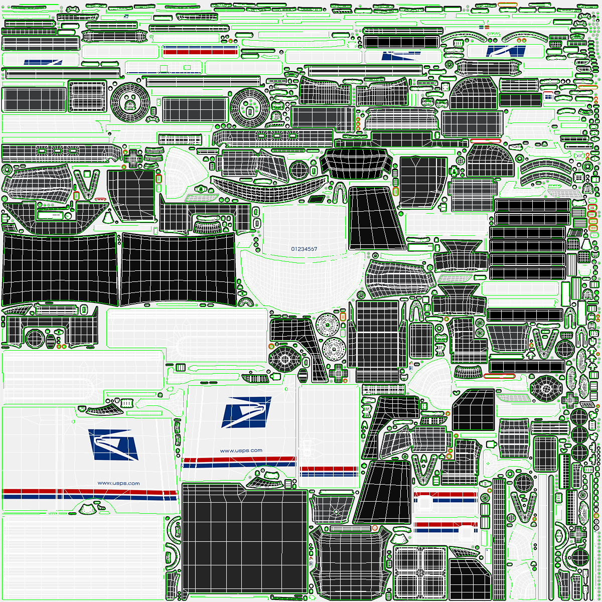 3D US Mail Truck Next Generation Rigged