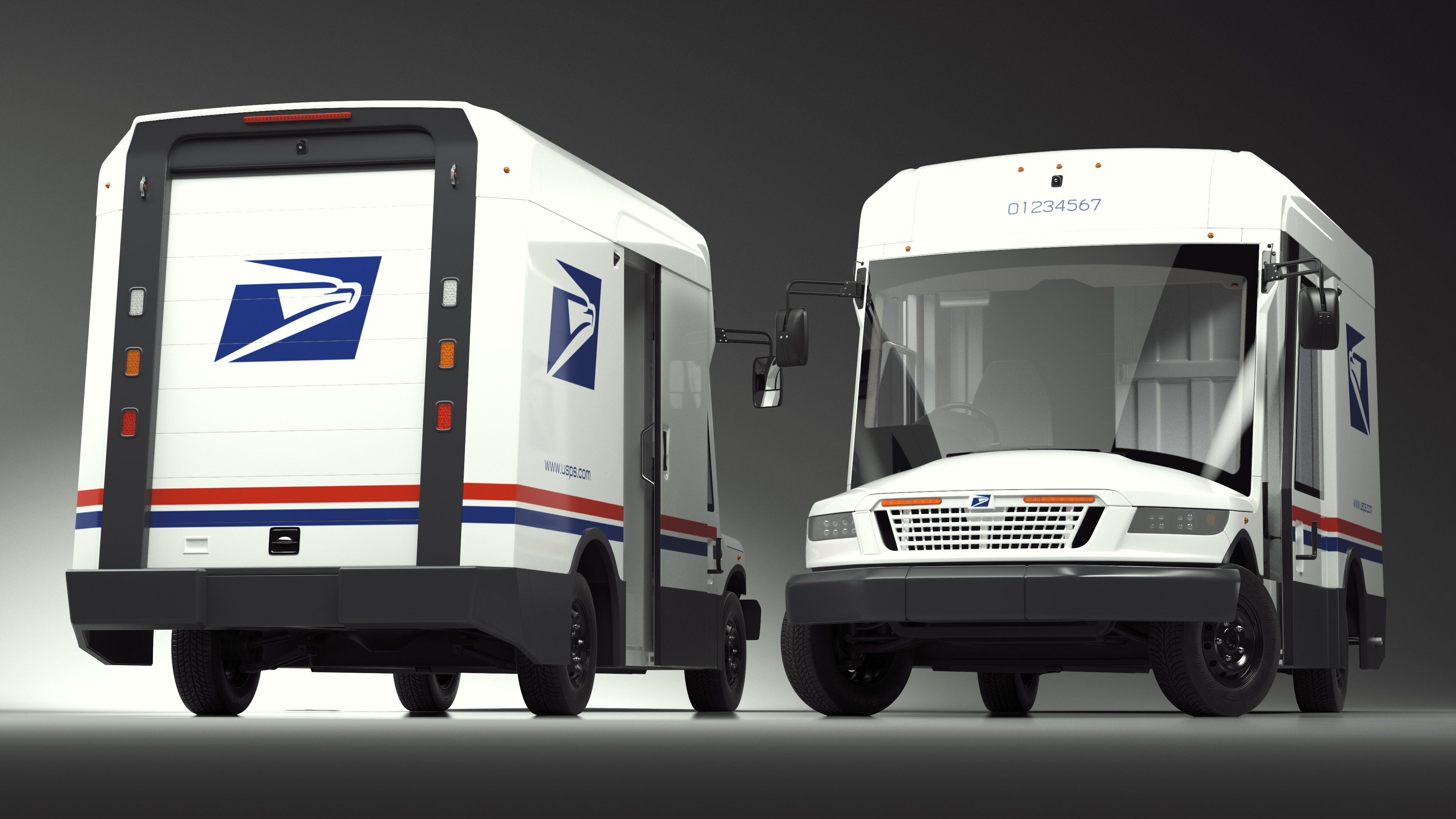 3D US Mail Truck Next Generation Rigged