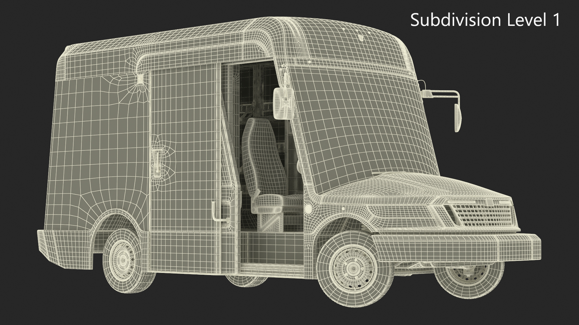3D US Mail Truck Next Generation Rigged