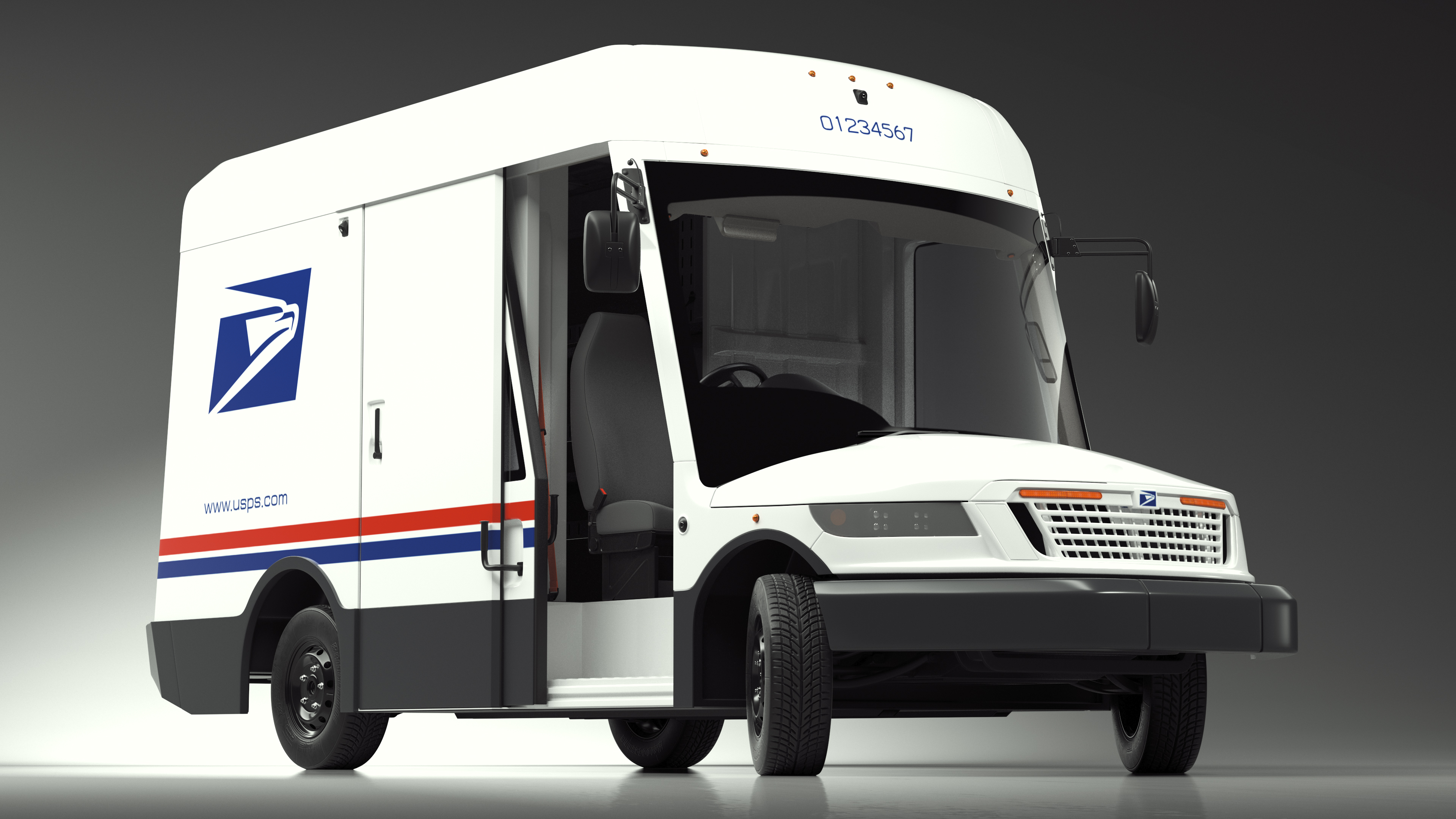 3D US Mail Truck Next Generation Rigged